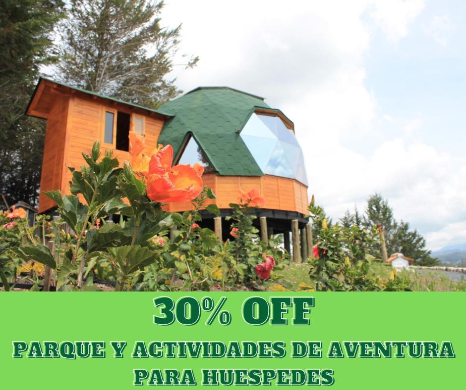 Glamping Y Chalet Aventura Park Villa De Leyva La Periquera エクステリア 写真